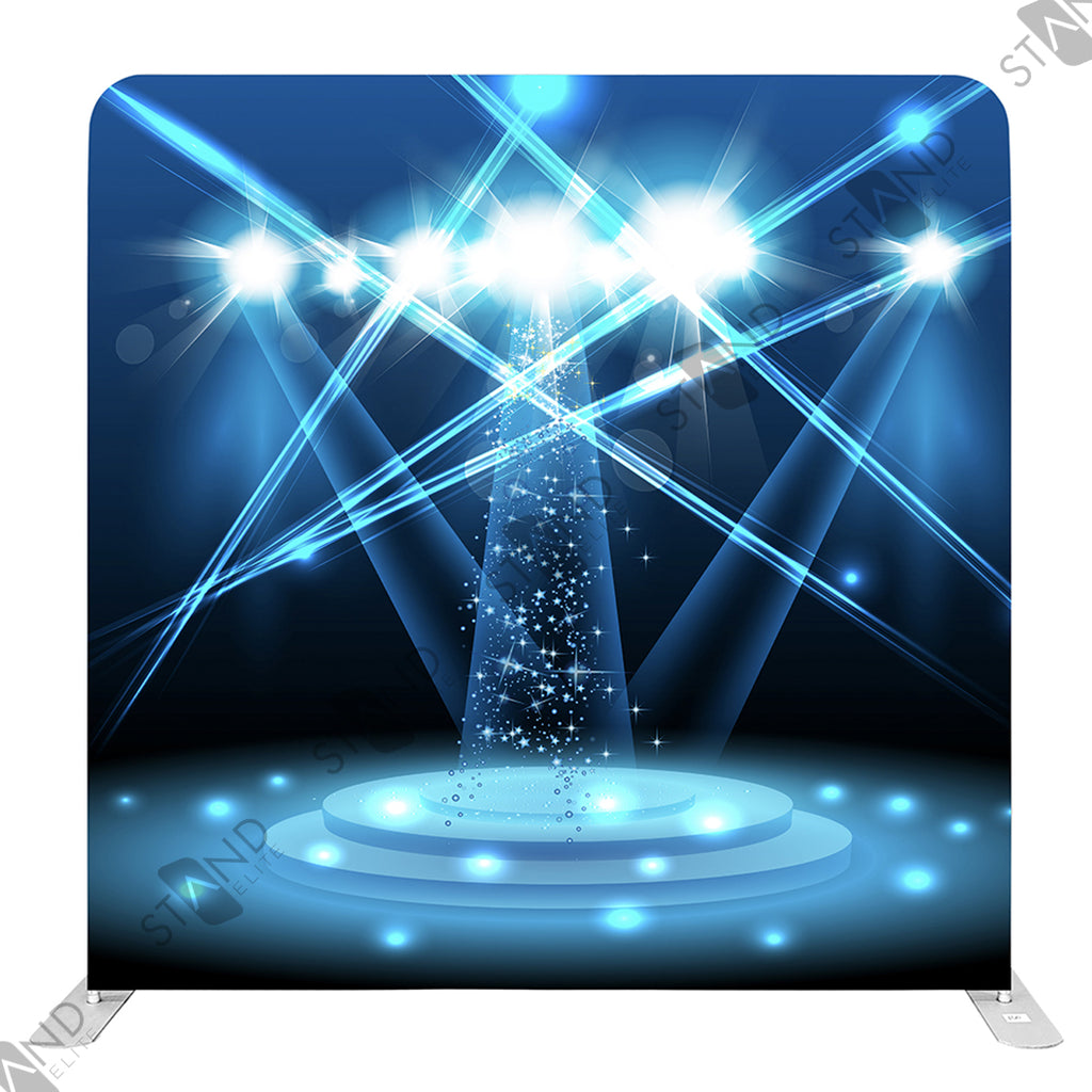 Mur d'image Backdrop Scène Projecteurs Bleus 2,4m - Standelite