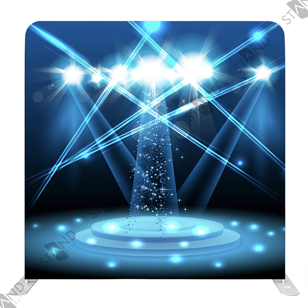 Mur d'image Backdrop Scène Projecteurs Bleus 2,4m - Standelite