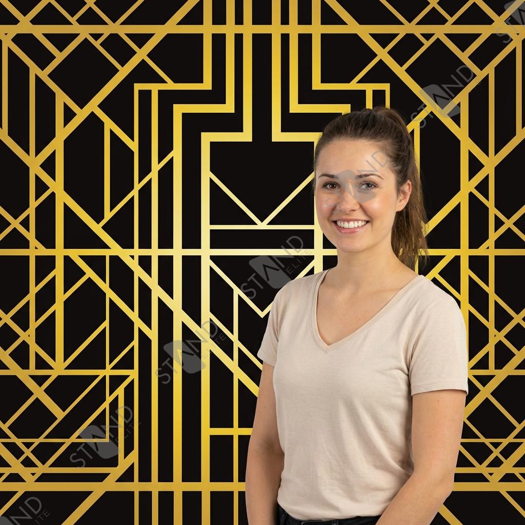 Art Deco Backdrop Black and Gold - Professional Photo Wall - Standelite