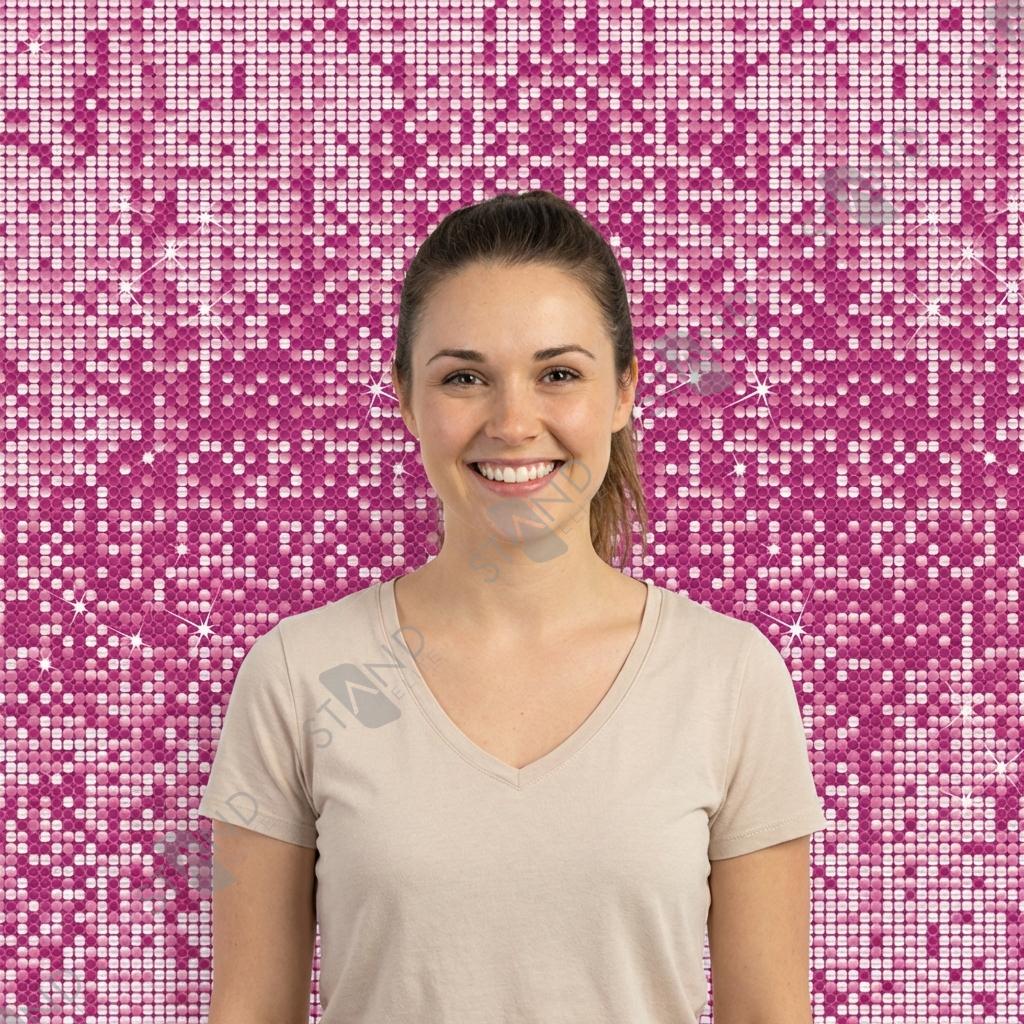 Backdrop Tissu Tendu Paillettes Rose Fuchsia - Standelite