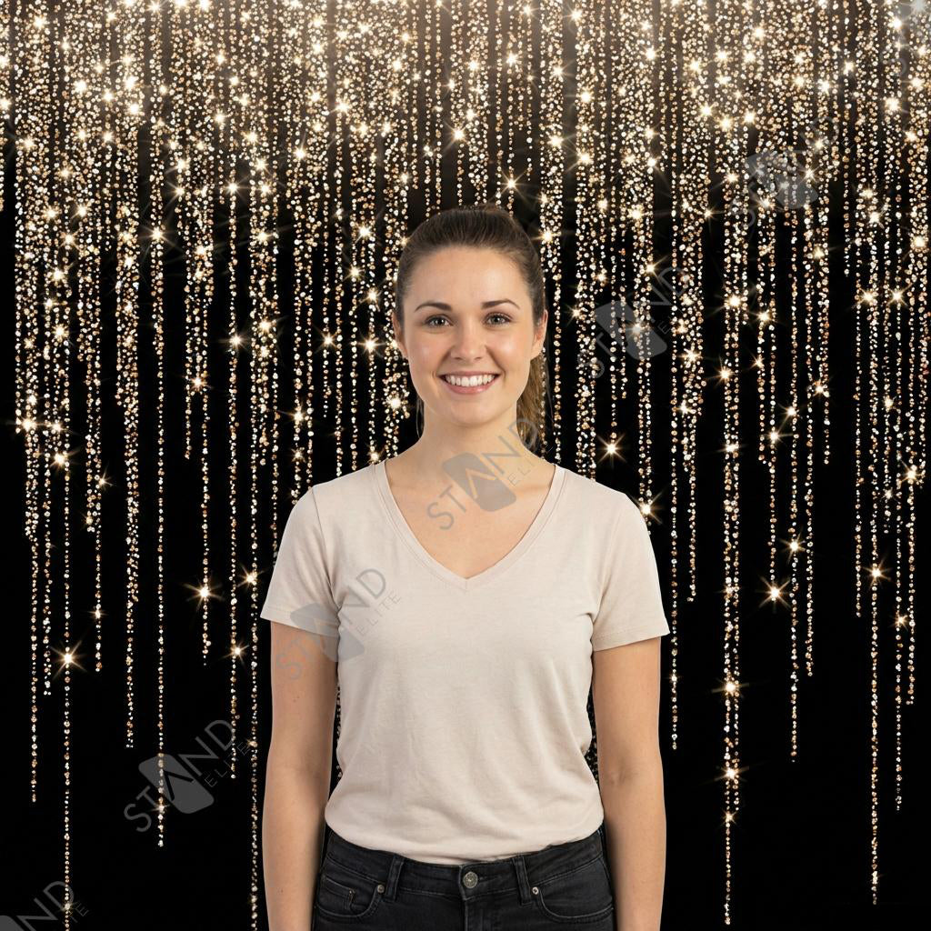 Backdrop Standelite Paillettes Or - Mur d'Image Luxe Noir & Doré