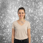 Backdrop Tissu Tendu Effet Paillettes Argentées - Standelite