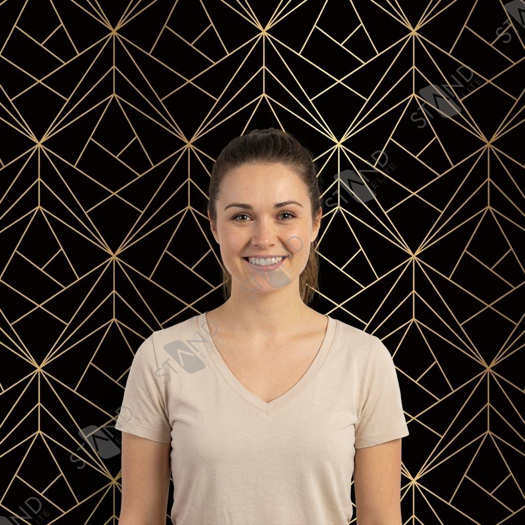 Art Deco Black and Gold Backdrop - Professional Event Stand by Standelite