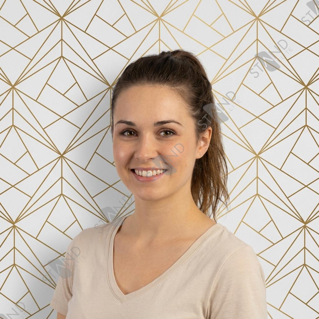Art Deco Geometric Gold & White Backdrop Display - Standelite