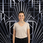 Backdrop Art Déco Noir & Argent - Stand Mur d'Image - Standelite